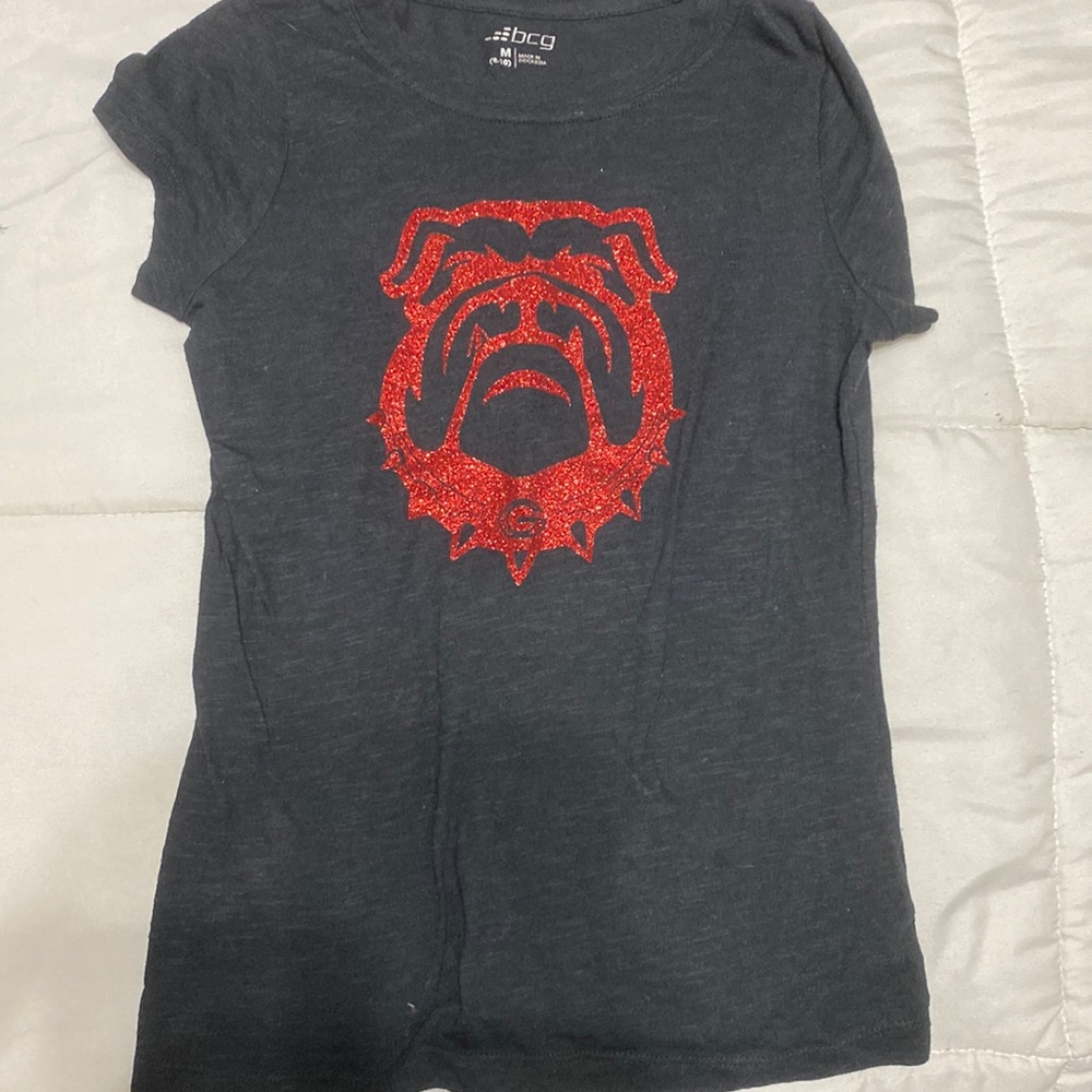 Girls Georgia Bulldog tee sz MEDIUM(8-10)